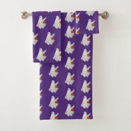 かぼちゃキャンディバケットによるトリックまたは処理幽霊 バスタオルセット