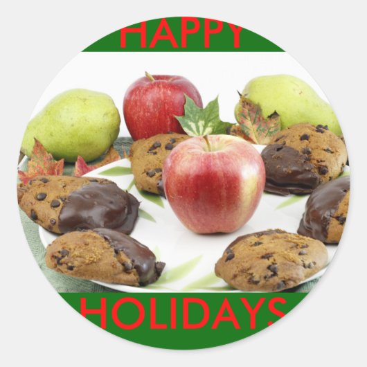 かぼちゃクッキー秋のシーン ラウンドシール (正面)