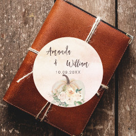 かぼちゃクリームフラワーズ秋の結婚式 ラウンドシール