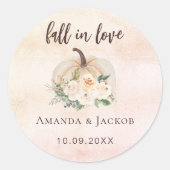かぼちゃクリームフラワーズ秋の結婚式 ラウンドシール (正面)