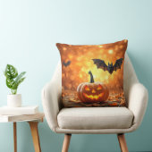 🎃🧡 かぼちゃコウモリ スプーキーなハロウィンナイトの雰囲気 クッション (椅子)
