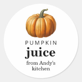 かぼちゃジュース自家製食品ラベル ラウンドシール