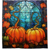 かぼちゃステンドグラスシャワーカーテン シャワーカーテン (正面)