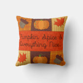 かぼちゃスパイスキルトコラージュ枕 クッション (裏面)