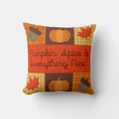 かぼちゃスパイスキルトコラージュ枕 クッション (正面)