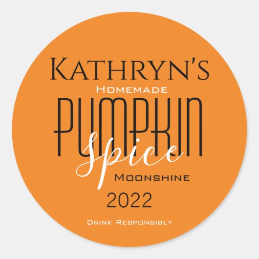 「かぼちゃスパイス」ムーンシャイン/食品/製品ラベル ラウンドシール (正面)