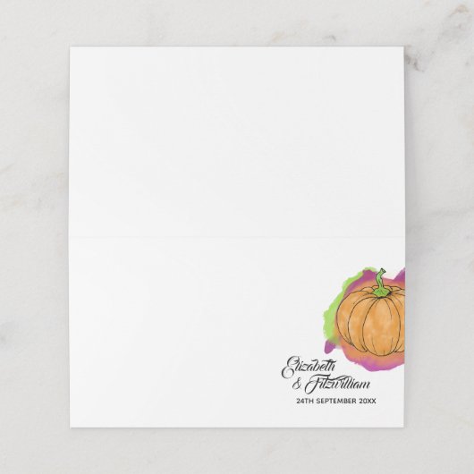 かぼちゃテーブル座席表又はエスコートカード プレイスカード (外部開封)