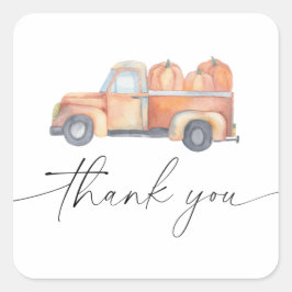 かぼちゃトラックサンキューカード スクエアシール