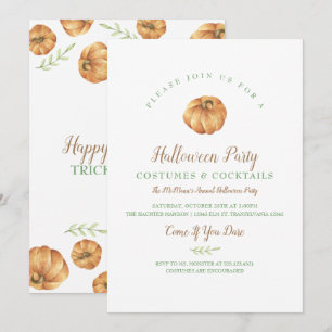 かぼちゃハロウィンパーティーの招待状 招待状
