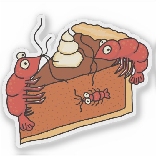 かぼちゃパイ感謝祭エビのステッカー シール (正面)