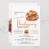 かぼちゃパイ感謝祭デザート 招待状 (正面/裏面)