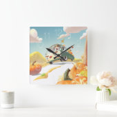 かぼちゃパッチ スクエア壁時計 (ホーム)