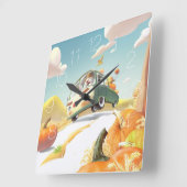 かぼちゃパッチ スクエア壁時計 (傾斜)