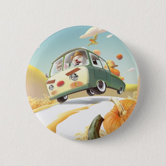 かぼちゃパッチ 缶バッジ (正面)