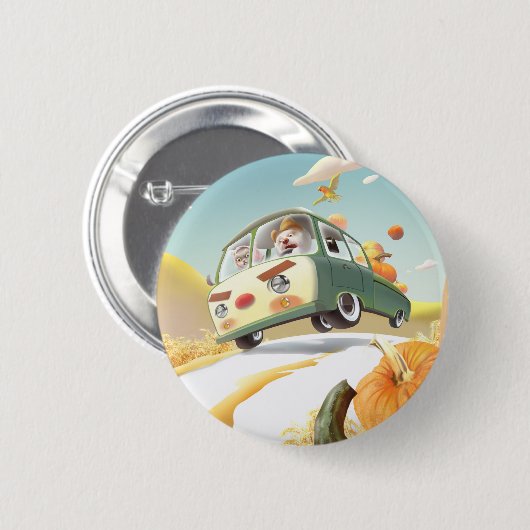 かぼちゃパッチ 缶バッジ (正面&裏面)