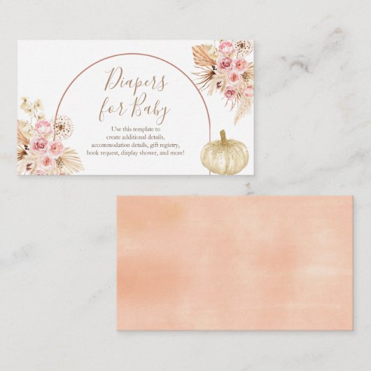 かぼちゃパンパベビー振りおむつベビー エンクロージャーカード (正面/裏面)