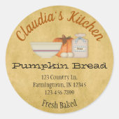 かぼちゃパン製品シール ラウンドシール (正面)