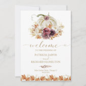 かぼちゃフローラ秋の結婚式式プログラム 招待状 (正面)