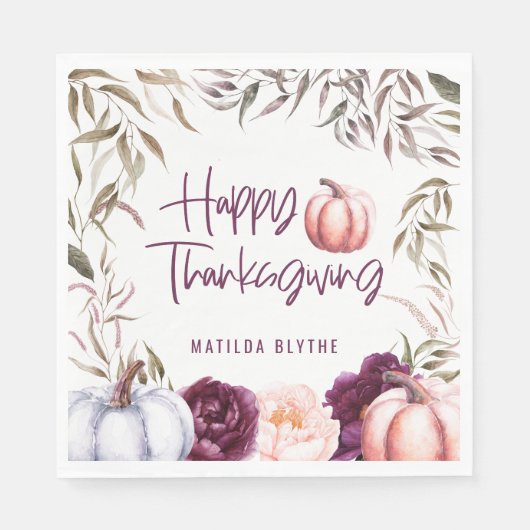 かぼちゃフローラ秋感謝祭パーティー スタンダードランチョンナプキン (正面)