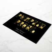 「かぼちゃプロール」ハロウィーンタイポグラフィ 箔招待状 (回転した状態)