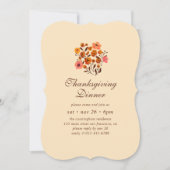かぼちゃモダンの花のパターン感謝祭 招待状 (正面)
