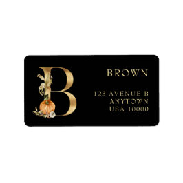 かぼちゃモノグラムラベル付き装飾文字B ラベル