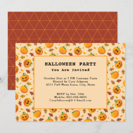 かぼちゃランタン かぼちゃ 秋 ハロウィン パーティー 招待状