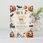 かぼちゃランタン ハロウィン 誕生日 招待状 カスタム (スタンド正面)