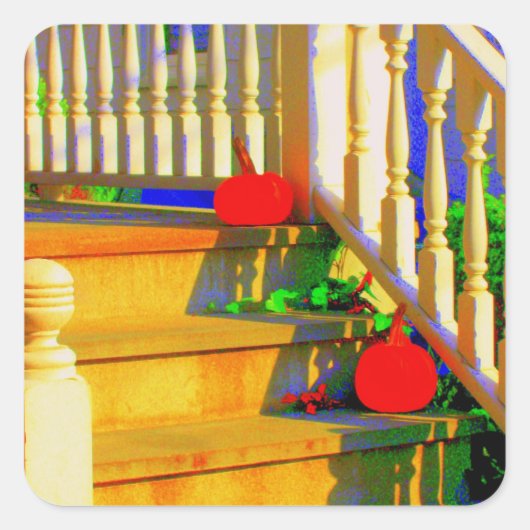 「かぼちゃ二頭」ステッカー スクエアシール (正面)