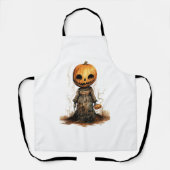 かぼちゃ人形ハロウィンステッカー エプロン (正面)