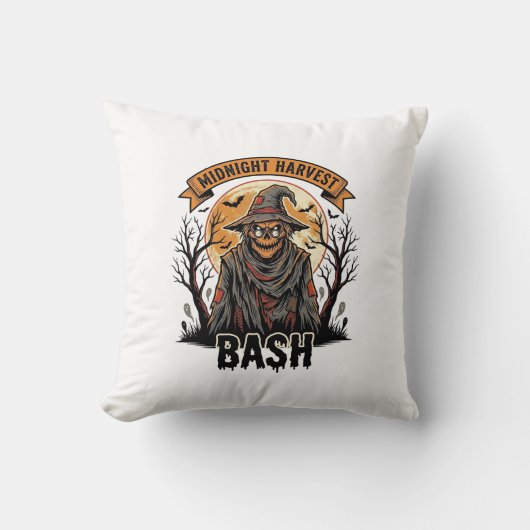 かぼちゃ人形ハロウィンTシャツ ビンテージ風彫刻 パーティー  クッション (正面)