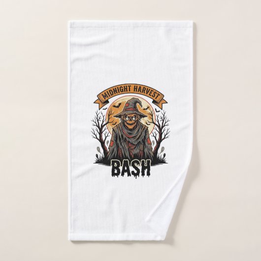 かぼちゃ人形ハロウィンTシャツ ビンテージ風彫刻 パーティー ハンドタオル (ハンドタオル)