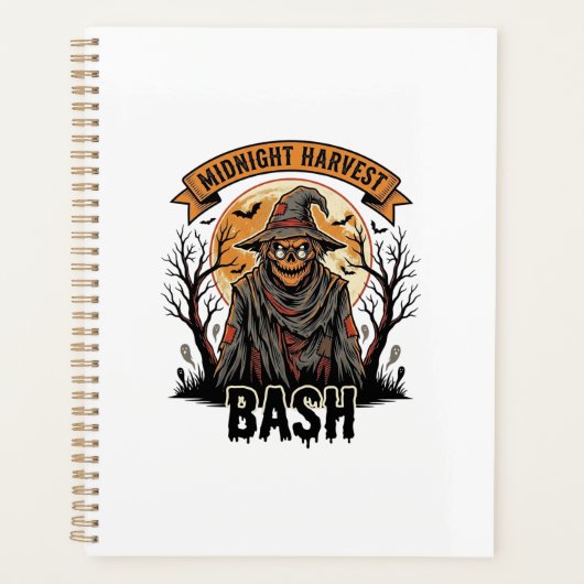 かぼちゃ人形ハロウィンTシャツ ビンテージ風彫刻 パーティー  プランナー手帳 (正面)