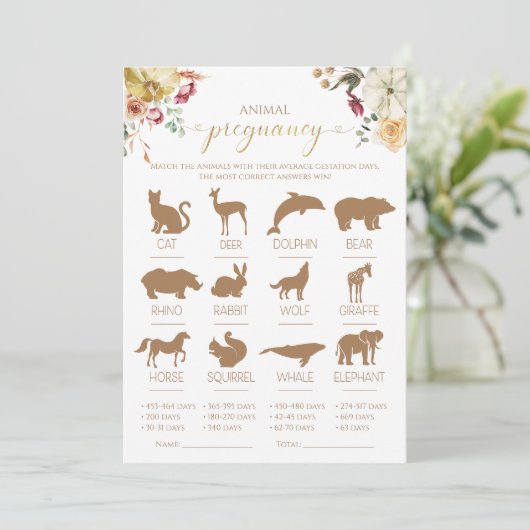 かぼちゃ動物妊娠秋赤ちゃんシャワーゲーム 招待状 (スタンド正面)