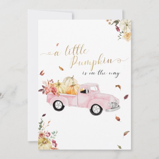 かぼちゃ動物妊娠秋赤ちゃんシャワーゲーム 招待状 (裏面)