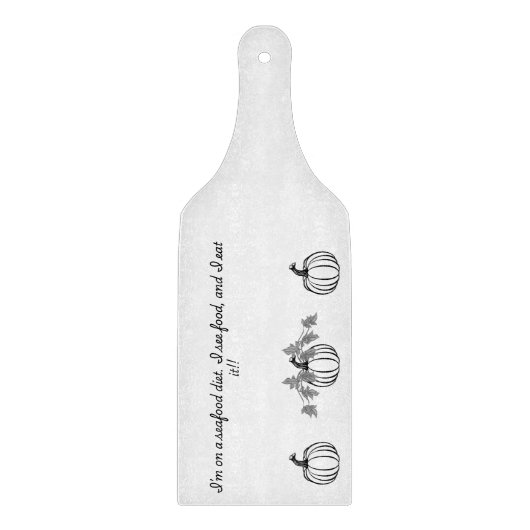 かぼちゃ及びおもしろい魚介類引用文切断板 カッティングボード (正面)