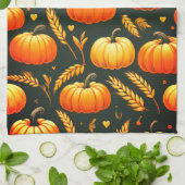 かぼちゃ及び小麦キッチンタオル キッチンタオル (折り畳み)
