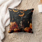 かぼちゃ及び骨格 クッション (ブランケット)