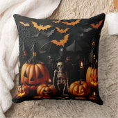 かぼちゃ及び骨格 クッション (ブランケット)