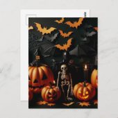 かぼちゃ及び骨格 ポストカード (正面/裏面)