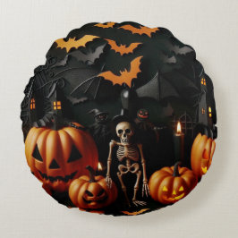 かぼちゃ及び骨格 ラウンドクッション