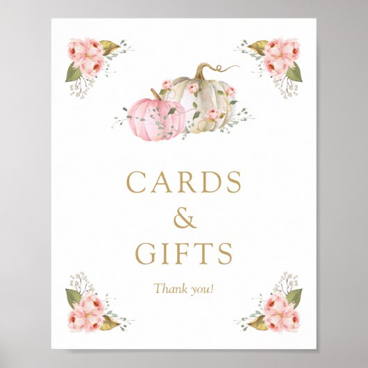 かぼちゃ女の子の誕生日カードとギフトサイン ポスター (正面)