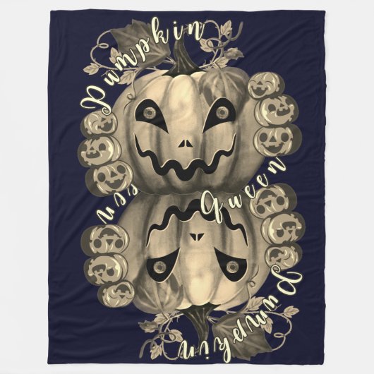 かぼちゃ女王 フリースブランケット (正面)