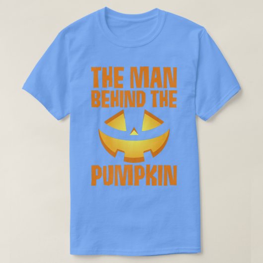 かぼちゃ妊娠の後ろの男がハロウを明かす Tシャツ (デザイン正面)