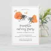 かぼちゃ彫り | ハローウィンパーティ招待状 招待状 (スタンド正面)