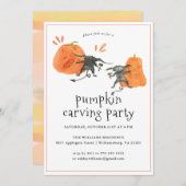 かぼちゃ彫り | ハローウィンパーティ招待状 招待状 (正面/裏面)