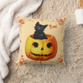 かぼちゃ枕のハロウィーン猫 クッション (ブランケット)