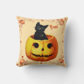 かぼちゃ枕のハロウィーン猫 クッション (正面)