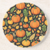 かぼちゃ模様の収穫日秋 コースター (正面)