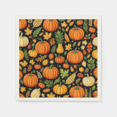 かぼちゃ模様の収穫日秋 スタンダードカクテルナプキン (正面)